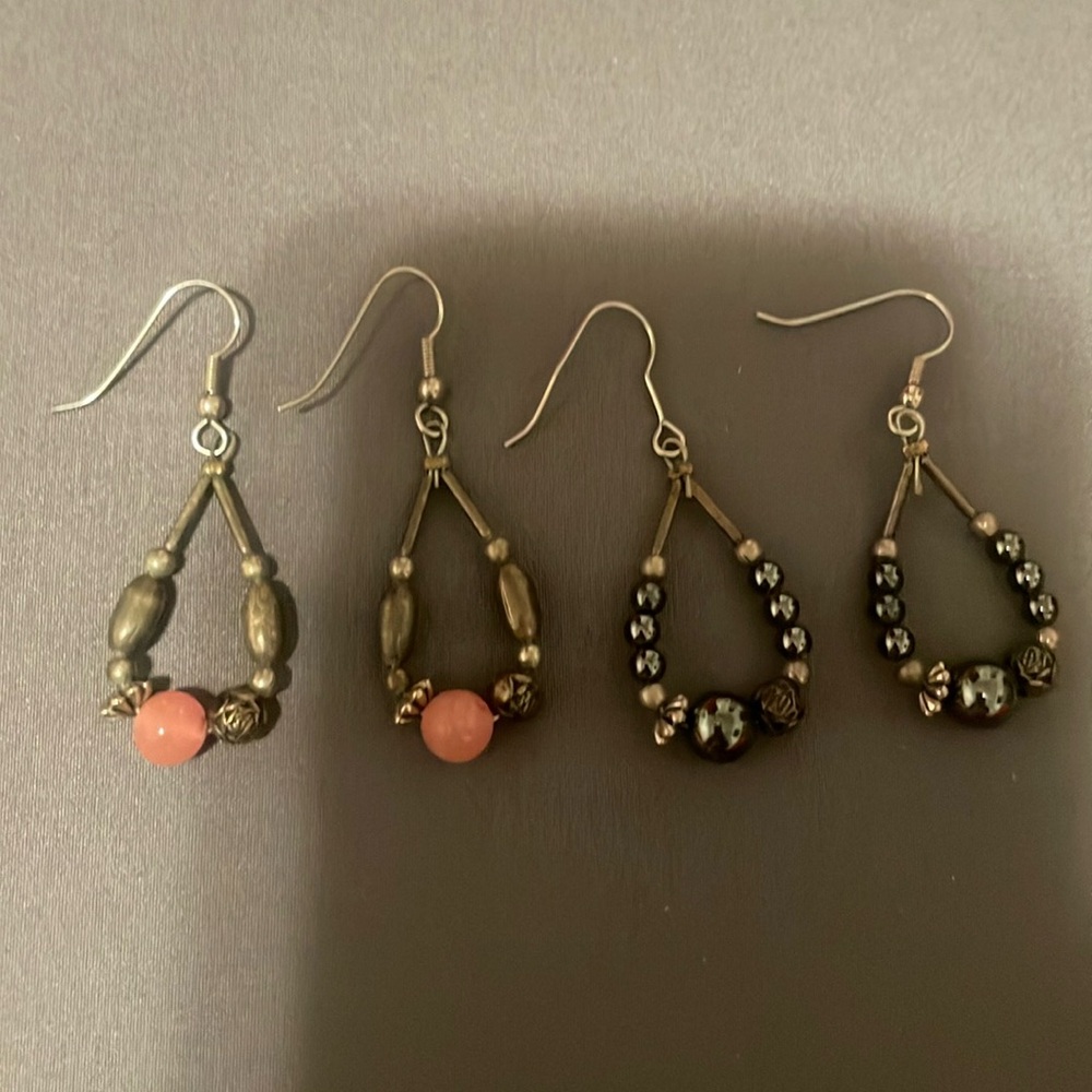 Set of 2 beaded hook earrings EVC